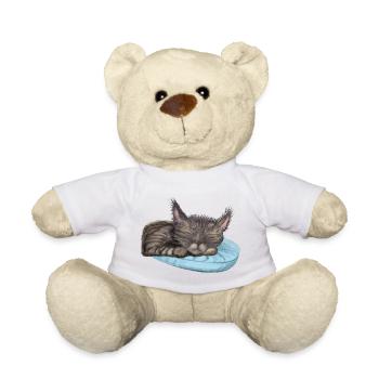 Schlafende Katze - Teddy - Weiß - Vorne