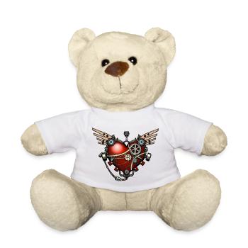 Steampunk Herz - Teddy - Weiß - Vorne