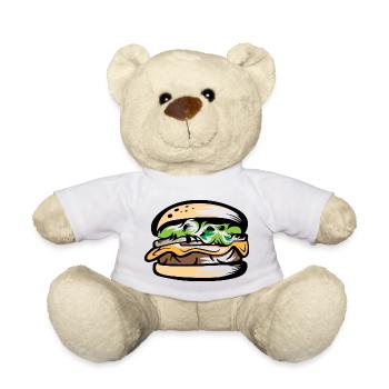 Burger Liebe Farben gutes leckeres Essen DIY - Teddy - Weiß - Vorne