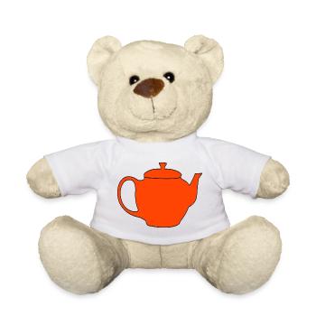 Teekanne Tee Kanne Frühstück Genuss Getränk - Teddy - Weiß - Vorne