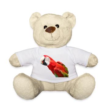 Papageien Vogel T-shirt Geschenk - Teddy - Weiß - Vorne