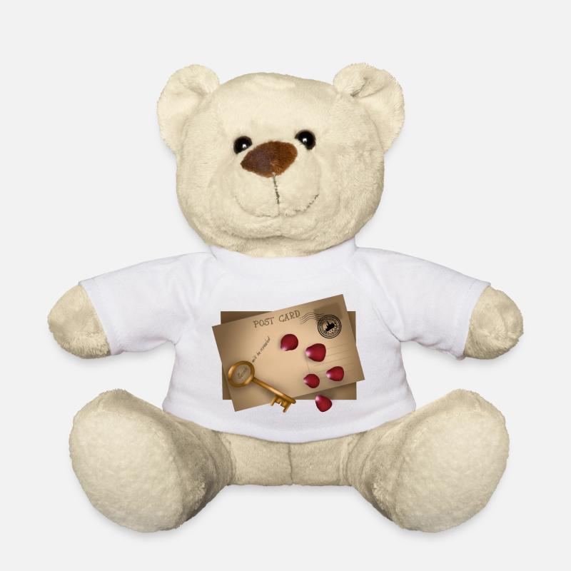 Post Card: Secrets will be released - Teddy Bear - white