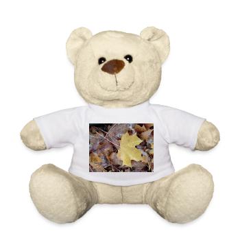 Gelbes Ahornblatt auch verregnetem Herbstteppich - Teddy - Weiß - Vorne