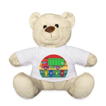 Garbage Truck Love Garbage Collection Child Boy I Gift - Teddy Bear - white - Front