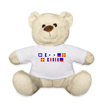 Wasserratte im Flaggenalphabet - Teddy - Weiß - Vorne