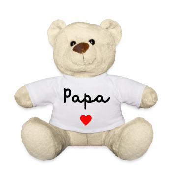 Papa cœur - Nounours - blanc - Devant