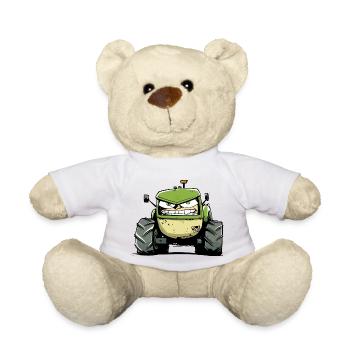 Angry Tractor No. 4 - Teddy Bear - white - Front