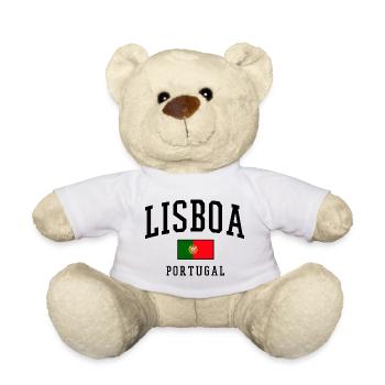Lettrage Lisboa avec drapeau du Portugal - Nounours - blanc - Devant