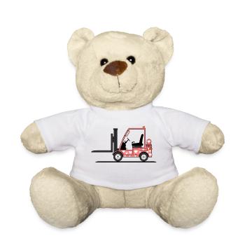 Staplerfahrer Herz rosa - Teddy - Weiß - Vorne