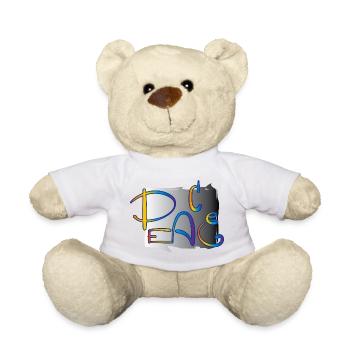 Peace Frieden - Teddy Bear - white - Front