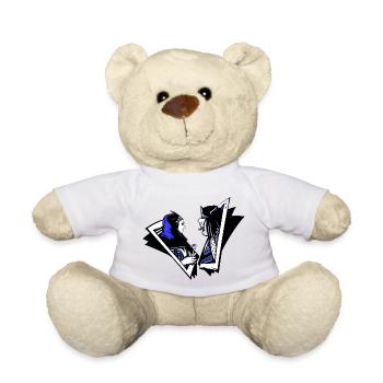 Kiss My Ace Poker Game Card Game Casino Skull 3D - Teddy Bear - white - Front