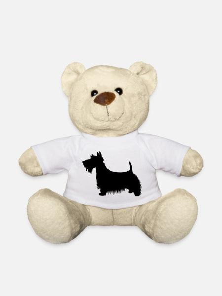 Une illustration de la silhouette d’un chien Scots Terrier - Nounours - blanc