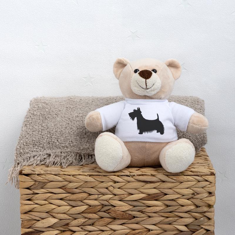 Eine Silhouettenillustration eines Scots Terrier Teddy