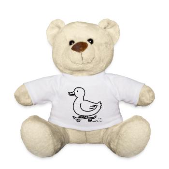 Drôle de canard sur un skateboard pour les skateurs - Nounours - blanc - Devant