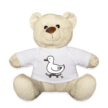 Drôle de canard sur un skateboard pour les skateurs - Nounours - blanc - Devant