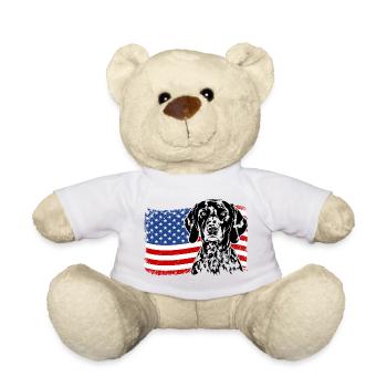 German Shorthair US Flag Dog Dogs Wilsigns - Teddy Bear - white - Front
