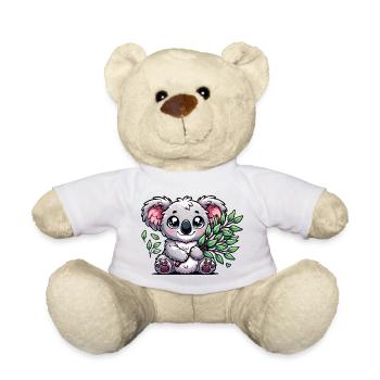 The cute koala with a eucalyptus bouquet - Teddy Bear - white - Front