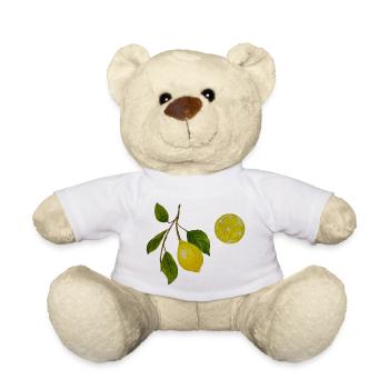 Branche de citron et citron - Nounours - blanc - Devant