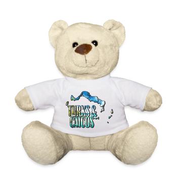 Watercolor Map of Turks and Caicos - Teddy Bear - white - Front