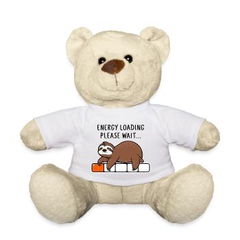 Sloth Energy Loading Please Wait - Teddy Bear - white - Front