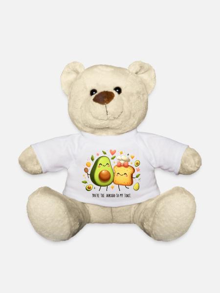 Funny Avocado Toast - Teddy Bear - white