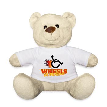 Les roues du fauteuil roulant sont toujours en mouvement # - Nounours - blanc - Devant