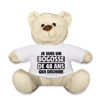 homme de 48 ans / cadeau 48 ans / t-shirt 48 ans - Nounours - blanc - Devant
