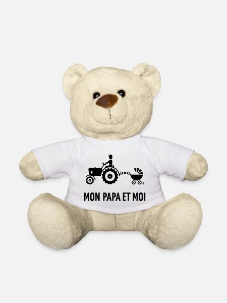 Mon Papa Et Moi (Paysan / Tracteur / Landau / B) - Nounours - blanc
