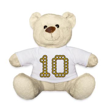 10. 10 YEARS. 10th ANNIVERSARY. 10 YEAR ANNIVERSARY. - Teddy Bear - white - Front