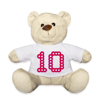 10. 10 YEARS. 10th ANNIVERSARY. 10 YEAR ANNIVERSARY. - Teddy Bear - white - Front