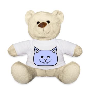 Pretty Cat Looking Happy Cheerful Smiling - Teddy Bear - white - Front