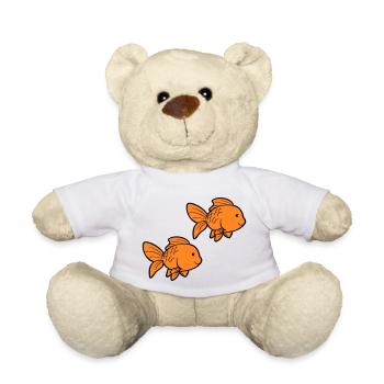Poisson Poisson Rouge - Nounours - blanc - Devant