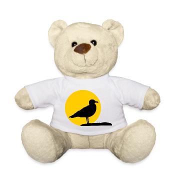 Seagull in front of sun - Teddy Bear - white - Front