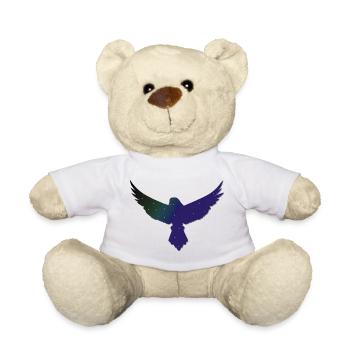 Saatkrähe mit sternenmuster, Silhouetten, goth - Teddy - Weiß - Vorne