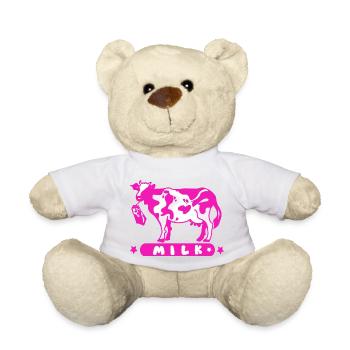 Milk carton pink cow - Teddy Bear - white - Front