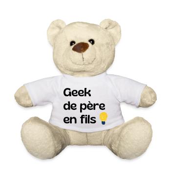 Geek vom Vater zum Sohn - Papa Geschenk - Teddy - Weiß - Vorne