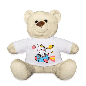 Cat in space - Teddy Bear - white - Front