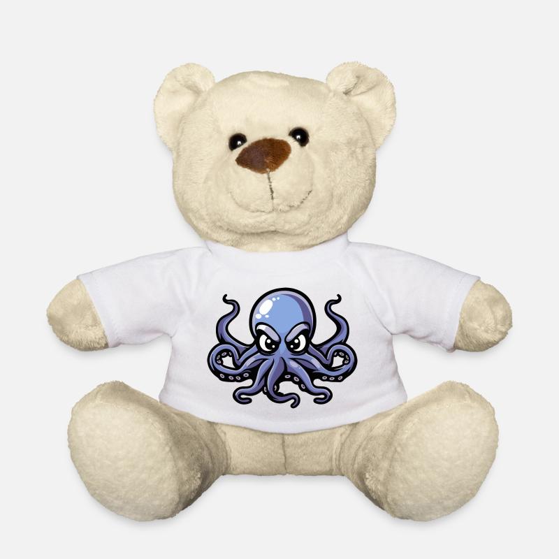 Oktopus Comic - Teddy - Weiß