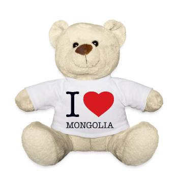 J’ADORE LA MONGOLIE - Nounours - blanc - Devant
