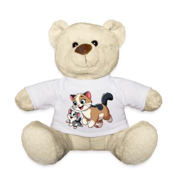 Anglais Shorthair mère et enfant - Nounours - blanc - Devant