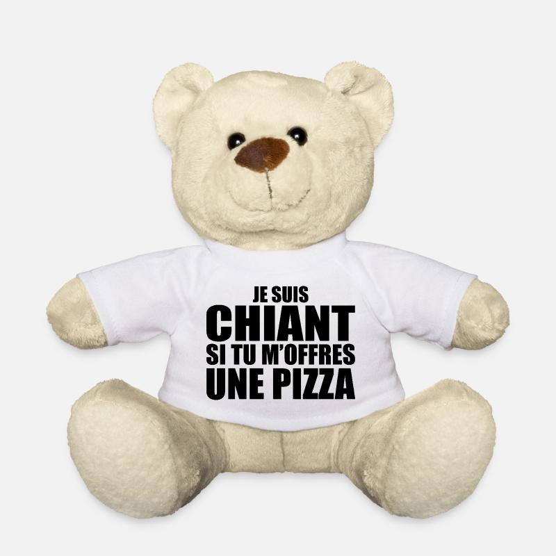 Mann, der liebt: Pizza. Lustiges Pizza Humor Design - Teddy - Weiß