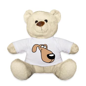 Hund Gesicht Lustig Albern Komisch Verrückt Comic - Teddy - Weiß - Vorne