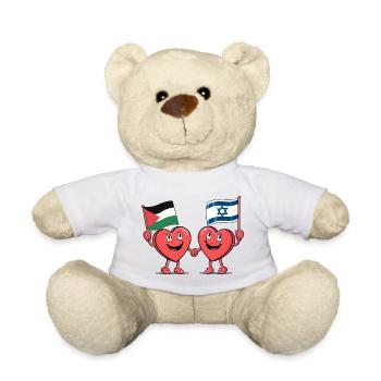 Palästina und Israel Herzen - Teddy - Weiß - Vorne
