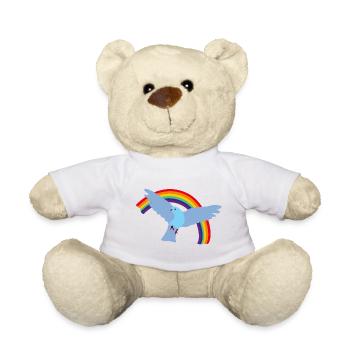 Colombe de la paix avec arc-en-ciel - Nounours - blanc - Devant