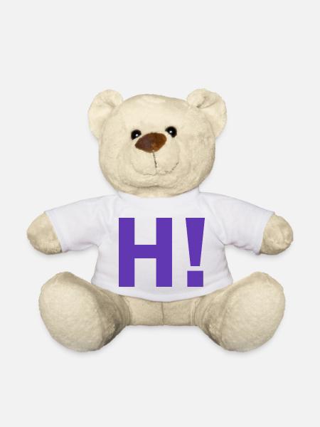 H exclamation mark - Teddy Bear - white