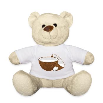 Coconut Halves – Tropical Fruit Motif - Teddy Bear - white - Front
