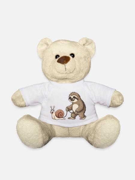 Faultier und Schnecke - Teddy - Weiß