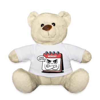 Monday déteste vous trop drôle Jour du calendrier - Nounours - blanc - Devant