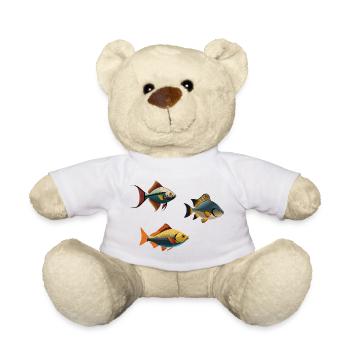 Bunte tropische Fische auf der Kleidung - Teddy - Weiß - Vorne