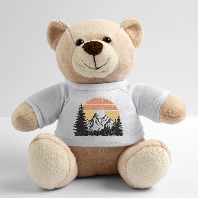 Sunset Mountain Silhouette Design Teddy Bear